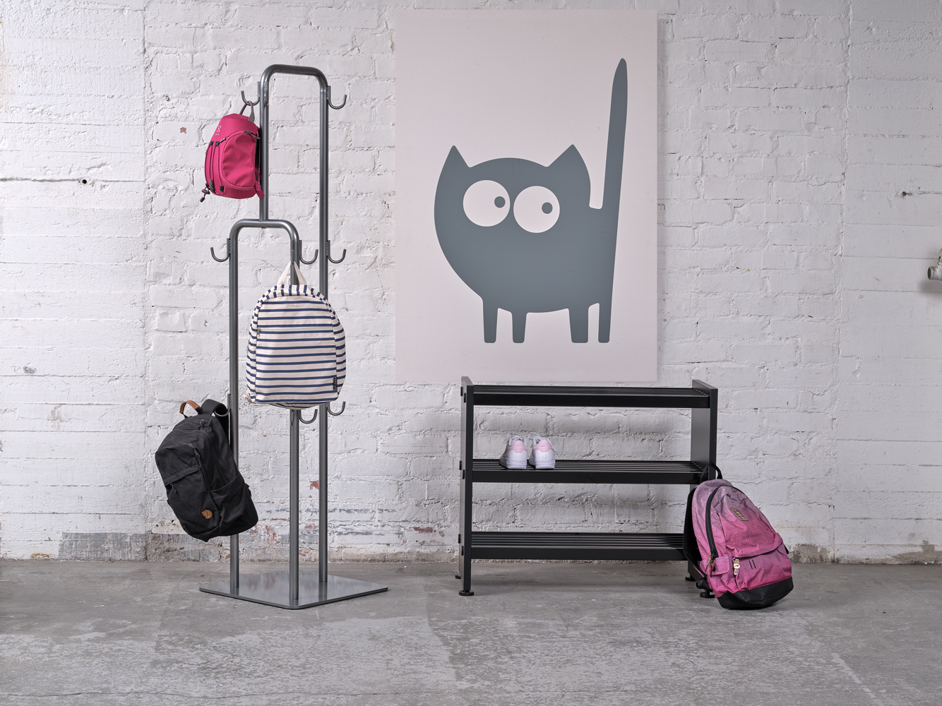 Monena Oppi backpack rack for school and kindergarten
